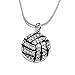 Godyce Volleyball Pendant Necklace for Women - White Crystal Stainless Steel Snake Chain Jewelry