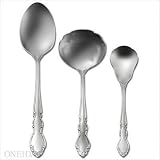 Oneida 42-03 Stainless Steel Satin Dover 3 Piece Hostess Set