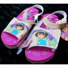 Nick Jr Dora the Explorer Kid Size 9.5-10.5 Shoes/sandles, Great for Halloween Costume