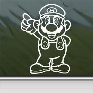 Mario Nintendo White Sticker Decal Car Window Wall Macbook Notebook Laptop Sticker Decal