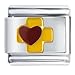 Jewelry : Cross And Heart Religious Italian Charms Bracelet Link