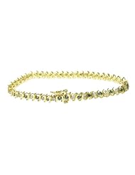 2 CT Blue & White Diamond Bracelet In 10K Yellow Gold