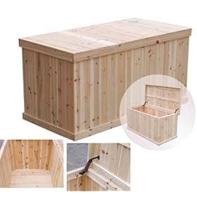 Pine Wood Storage Deck Box Bench by Homier Distributing