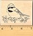 Christmas Chickadee Rubber Stamp - Wood Mounted