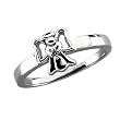 14K White Gold Diamond Angel Children's Ring