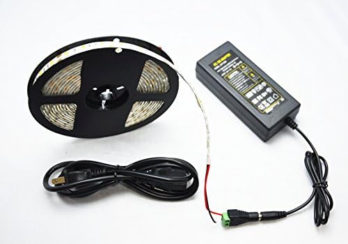 SZC 5M SMD 5050 Led Strip Light Waterproof Color Warm White Flexible 300Leds 16.4ft 60led/m DC 12v with 5A Adapter Power Supply