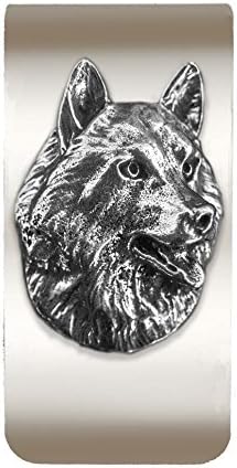 Precious Breeds Antique Pewter Money Clip, Husky