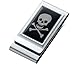 MC-249 Silver Tone Epoxy Skull & Bones Metal title=