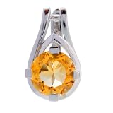 EXP Sterling Silver Round Citrine Drop Earrings