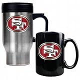 NFL San Francisco 49ers Travel Mug & Ceramic Mug Set - Primary Logo
