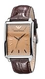  Emporio Armani Gents Rectangular Case Amber Dial Brown Leather Strap Watch :  ladies emporio armani watches emporio armani gents rectangular case amber dial brown leather strap watch strap