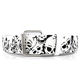 Hip Hop Wholesale - BLACK SKULL BELT WITH BUCKLE, FITS ANY KIND OF BUCKLE