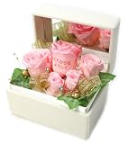 メッセージローズ (Preserved Rose) ローズホワイトミラーボックス Large~キング&クィーン~ピンク 【これからもよろしく】 22264