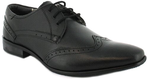 Mens/Gents Black Firetrap Lace Up Formal Shoes With Pointed Toe. - Black - UK 7