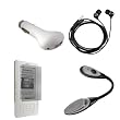 Amazon Kindle 2 (2nd Generation) USB Car Charger, Earphones, Full Screen Guard / Protector, and a White Ebook Reader Light