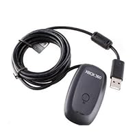 USB Gaming Receiver For PC Windows 7 Xbox 360 and Slim Wireless Controller Pad Black