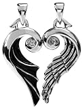 Angel and Devil Wings Pendant- 316L Stainless Steel - 3.5'' Height