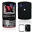 Black Rubber Feel Snap-On Cover Hard Case Cell Phone Protector for Motorola Hint QA30