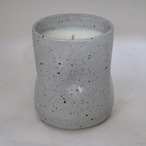 Designer Fragrance Candle 10 oz Natural Soy Wax White Tea In Reusable Handthrown and Glazed Ceramic Cup