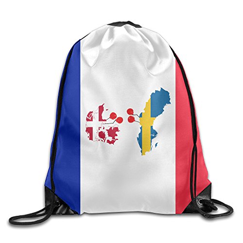 Lightweight Sweden Fight Denmark Sport Bag Fashion Sackpack Drawstring Bag For Men & Women- White Nylon Bag -Gym Sack Bag Drawstring Backpack Perfect For Workouts, Yoga Or Running