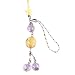 Hand Crafted Cellular Phone Charm - Bead - Yellow w/Lavender