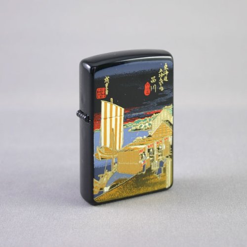 本金蒔絵 東海道五十三次シリーズ・Zippo ジッポーライター・品川　日之出