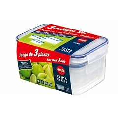 Emsa CLIP & CLOSE Frischhalte-Set 503504, 3-teilig (0,45L, 0,9L, 2,4L)