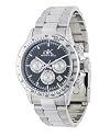 Adee Kaye Stainless Steel Mens Daytona Chronograph Watch / Black Dial