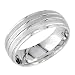 Women's 14K White Gold Etched-Stripe Comfort-Fit Wedding Band