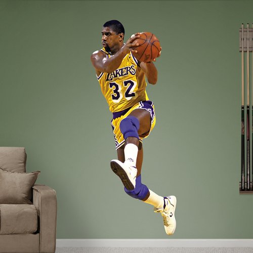 Magic Johnson Fathead Los Angeles Lakers NBA Official Wall Graphic Life-Size Only