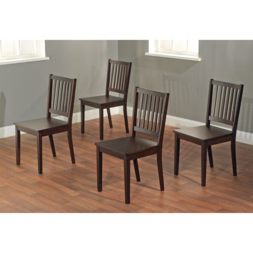 Slat Espresso Wooden Dining Chairs (Set of 4). A Good Dining Chair Compliments Your Dining Room Furniture. Four Of These Dining Room Chairs Will Enhance Your Dining Tables. Guaranteed. This Set Of 4 Dining Chairs Will Add Style To Your Dining Furniture Or Work Well As Kitchen Chairs.