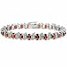 Sterling Silver Genuine Garnet Stone and Genuine Diamond Accent S and Oval Tennis Bracelet