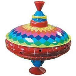 Musical Tin Top Toy - Classic Colorful and Retro Musical Children's Game
