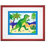 Dinosaurland Red Framed Print by Olive Kids (T-REX)