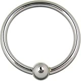 Single Stainless Steel Fixed Bead Ring: 20g, 5/16
