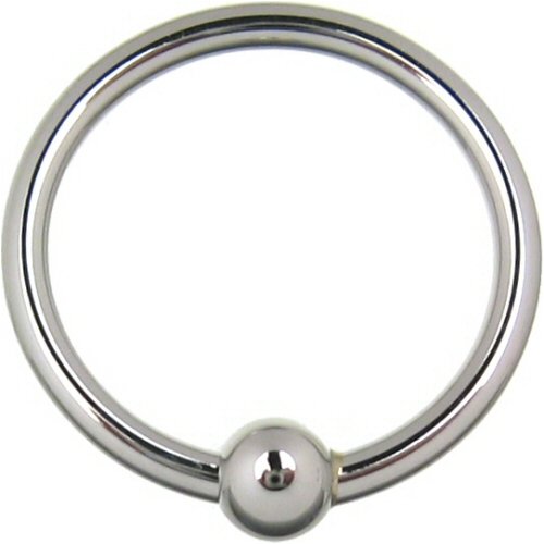 Single Stainless Steel Fixed Bead Ring: 10g, 7/16