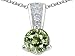 0.68 cttw Genuine Round Green Sapphire and Diamond Pendant - 14kt Yellow Gold