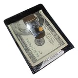 Genuine Leather and Metal Money Clip Credit Card Slot by 