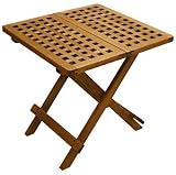 Outdoor Interiors 10070 Eucalyptus Folding Side Table, Fully Assembled