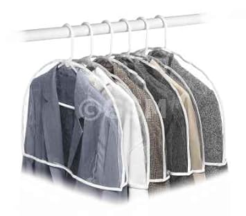 VINYL ANTI-DUST CLOTHING SHOULDER COVERS - SET OF 6