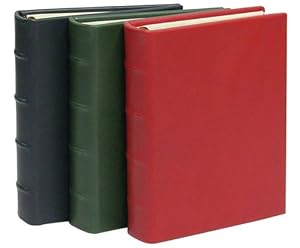 Small Ring Bound Clear Pocket Album, Genuine Italian Calfskin Leather, Holds 36 4x6 Pictures