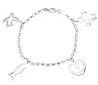 Italian Sterling Silver Christian Faith Religious Theme Charm Bracelet