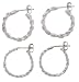 Italian Sterling Silver Diamond Cut Twist Style Earring Set
