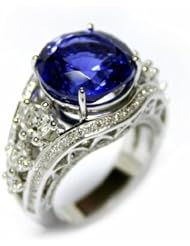 18K White Gold Tanzanite and Diamond Ring -- LIFETIME WARRANTY