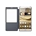 Huawei Ascend Mate 8 Case, Premium Leather Cover with View Window (S View) Protective Smartphone Flip Cover Folio Case (Ultra Thin Slim) (Gray)