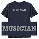 T-SHIRT NAVY BLUE " SIMPLE WORD MUSICIAN " XX-Large