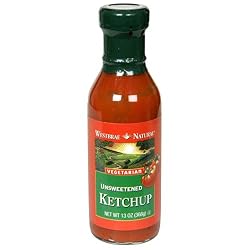 Westbrae Natural Vegetarian Unsweetened Ketchup, 13-Ounce Bottles (Pack of 12)