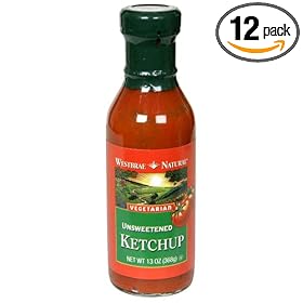 Westbrae Natural Vegetarian Unsweetened Ketchup, 13-Ounce Bottles (Pack of 12)