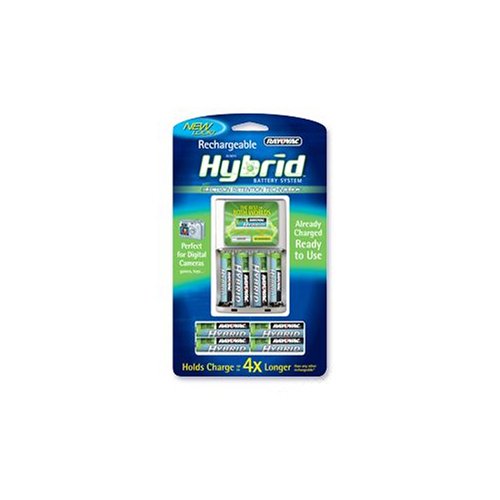 Rayovac Recharegable Hybrid Slim Charger with 6AA & 2 AAA Hybrid Rechargeable Batteries Included
