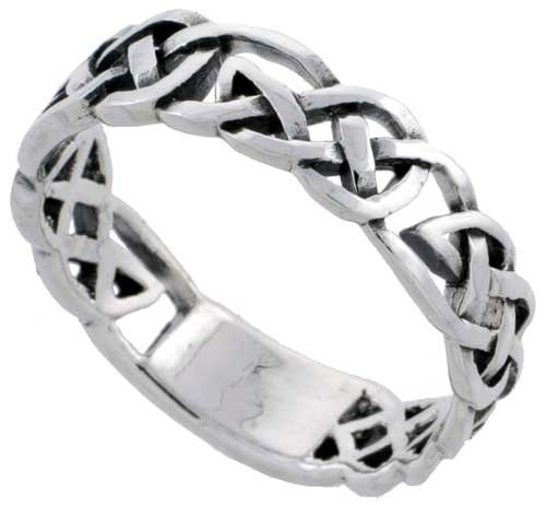 Sterling Silver Celtic Band  1 4 Thick